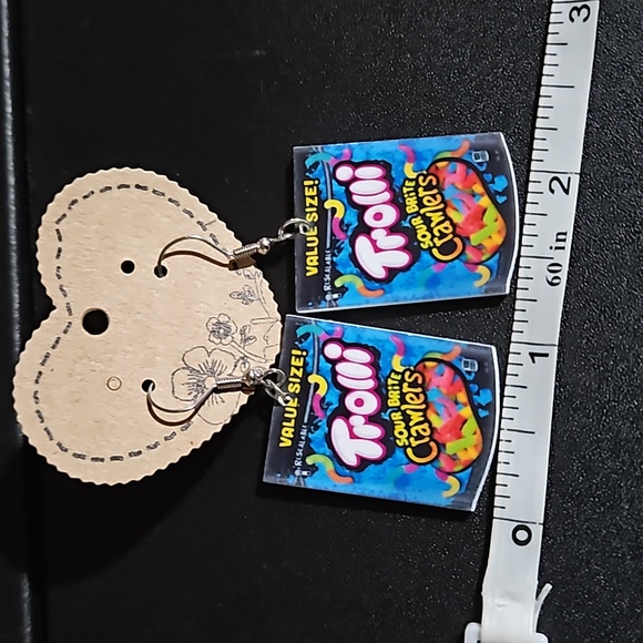 Trolli Sour Brite Crawlers Fun Acryllic Earrings  NWOT - Picture 4 of 4